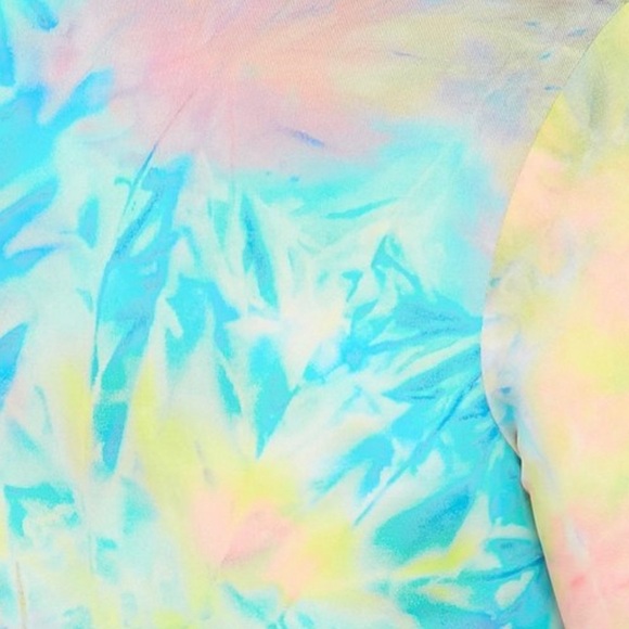 J.ELISE BOUTIQUE MULTI COLOR NEON PASTEL Long Sleeve Tie Dye Midi Dress - Picture 7 of 7